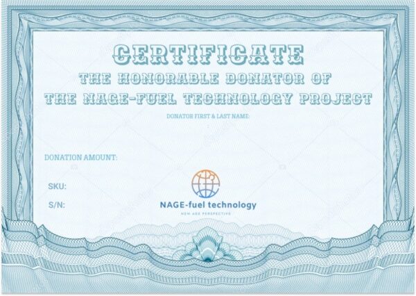 Nage-fuel project donation certificate
